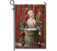 Drapeaux de jardin de Noël, cigognes, oiseaux, 30,5 x 45,7 cm, double face pour extérieur, ferme, jardin, cour, petit drapeau en toile de jute pour extérieur