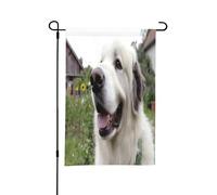 Drapeaux de jardin de printemps Happy Little Dog pour l'extérieur, parfaits pour les décorations de cour de Pâques et la décoration printanière extérieure