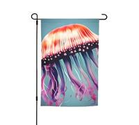 Drapeaux de jardin de vacances imprimés méduses 30,5 x 45,7 cm toutes saisons drapeau extérieur cour décoration pour patios
