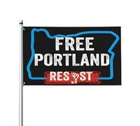 Drapeaux De Jardin Déclaration Politique De Free Portland Resist-47 Bannières Extérieure Imperméabiliser Bannière Jardins Decoration Drapeau Fierté Pour Balcon Fête Défilé 90X150Cm