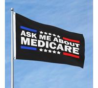 Drapeaux De Jardin Demandez-Moi Des Informations Sur Le Consultant En Assurance Maladie Medicare Drapeau Fierté Durable Bannière Jardins Résistant Drapeaus Décoratif Pour Défilé Balcon 90X152CM