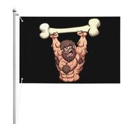 Drapeaux De Jardin Des Barbares Brandissent Un Gros Os Bannière De Cour Couleurs Vives Bannière De Jardin Pour Festivals Carnavals Pelouse 90X150 Cm