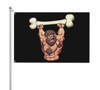 Drapeaux De Jardin Des Barbares Brandissent Un Gros Os Bannière De Cour Imperméabiliser Bannières Extérieure Pour Intérieurs Pelouse Festivals 90X150 Cm