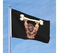 Drapeaux De Jardin Des Barbares Brandissent Un Gros Os Bannières Extérieure Résistant Bannière De Cour Pour Balcon Extérieurs Pelouse 90X150 Cm