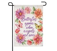 Drapeaux De Jardin Des Papillons Apparaissent Lorsque Des Anges Sont Près De Fleurs. Papillon Décorations Treer Drapeau Toutes Les Saisons Pelouse Drapeaux Pour Balcon Fête Patio 30X45Cm