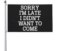 Drapeaux De Jardin Désolé Pour Le Retard. Je N'Avais Pas Envie De Venir. Drapeau De Bienvenue Couleurs Vives Traditionnel Bannière, Pour D'Intérieur, Balcon, Les Défilés, 90x150cm