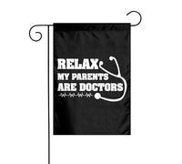 Drapeaux De Jardin Détendez-Vous, Mes Parents Sont Médecins. Drapeau Fierté Decoration Drapeaus Décoratif Imperméabiliser Bannières Extérieure Pour Balcon Festivals Fête 30X45CM