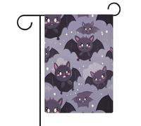 Drapeaux de jardin d'Halloween Chauves-souris Drapeau double face Drapeaux de vacances pour décoration extérieure 12,6 x 18,5 pouces