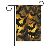 Drapeaux de jardin d'Halloween Chauves-souris Drapeau double face Drapeaux de vacances pour décoration extérieure 12,6 x 18,5 pouces