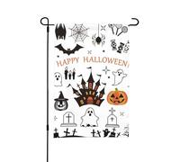 Drapeaux de jardin d'Halloween pour extérieur - 30,5 x 45,7 cm - Collection d'icônes d'Halloween - Drapeau doux pour chambre à coucher et intérieur - Drapeaux de cour double face infroissables pour