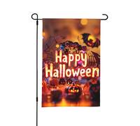 Drapeaux de jardin d'Halloween pour extérieur 30,5 x 45,7 cm - Drapeau doux d'Halloween Happy Craft pour chambre à coucher, intérieur, drapeaux de cour double face pour décorations d'Halloween