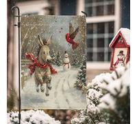 Drapeaux de jardin d'hiver « Merry Christmas » - 30,5 x 45,7 cm pour extérieur, bonhomme de neige, cardinal de Noël, animal de Noël, drapeau vertical standard en lin pour maison, fête avant, cour