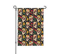 Drapeaux de jardin Dia de Muertos, impression recto verso, décoration intérieure 28" x 40"