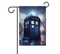 Drapeaux De Jardin Doctor Dr Who Police Box Mice Welcome Premium Treer Drapeau Coupe-Vent Et Étancheune Pelouse Drapeaux Pour Balcon Fête Jardinage S
