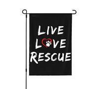 Drapeaux De Jardin Dog Loverlive Love Rescue Dog Premium Treer Drapeau Résiste Aux Intempéries Garden Flag Pour Célébrations Jardinage S