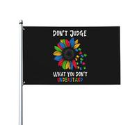 Drapeaux De Jardin Don'T Judge What You Don'T Understand Autism Drapeau Fierté Durable Drapeaus Décoratif Résistant Bannières Extérieure Pour 90X152CM