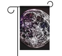 Drapeaux de jardin double face 12 x 18 pouces Petits drapeaux de jardin pour bannière de vacances extérieure Drapeau de jardin Purple Moon Drapeau de bienvenue en toile de jute de ferme d'été pour d