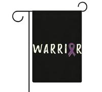 Drapeaux de jardin double face 12 x 18 pouces sur le thème de la sensibilisation à la maladie d'Alzheimer « Guerrier »