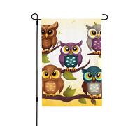 Drapeaux de jardin double face 28 x 40 pouces Petits drapeaux de cour pour l'extérieur Bannière de vacances Hiboux Oiseaux Drapeau de jardin Été Ferme Toile de jute Drapeaux de bienvenue pour décora