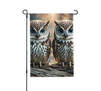 Drapeaux de jardin double face 28 x 40 pouces Petits drapeaux de cour pour l'extérieur Bannière de vacances Hiboux Oiseaux Drapeau de jardin Été Ferme Toile de jute Drapeaux de bienvenue pour décora