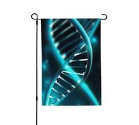 Drapeaux de jardin double face 28 x 40 pouces Petits drapeaux de jardin pour bannière de vacances extérieure Science Gene Strand Drapeau de jardin Été Ferme Toile de jute Drapeaux de bienvenue pour