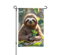 Drapeaux de jardin double face - 30 x 45 cm - Drapeau de bienvenue saisonnier - Drapeau d'extérieur - Paresseux - Mon esprit - Drapeau de jardin - Printemps - Été - Petits drapeaux pour décorations