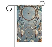 Drapeaux de jardin double face 31 x 46 cm - Petits drapeaux de cour pour l'extérieur - Bannière de vacances amérindienne - Attrape-rêves - Drapeau de jardin - Drapeau de bienvenue en toile de jute