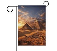 Drapeaux de jardin double face 31 x 46 cm pour l'extérieur - Pyramides égyptiennes - Drapeau de jardin en toile de jute - Drapeau de bienvenue pour décoration extérieure, terrasse, pelouse