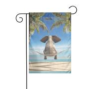 Drapeaux de jardin double face avec balançoire tropicale, imprimé éléphant, 30,5 x 45,7 cm, anniversaire, mariage, vacances, cour, extérieur, décoration extérieure