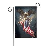 Drapeaux de jardin double face avec imprimé aigle à tête blanche d'Amérique du Nord, 30,5 x 45,7 cm, anniversaire, mariage, vacances, cour, extérieur, décoration extérieure