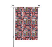 Drapeaux de jardin double face avec symboles de l'Angleterre, décoration saisonnière pour décoration de porche de cour