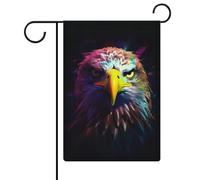 Drapeaux de jardin double face colorés Eagle Dark BG pour l'extérieur, idéal pour les décorations de mariage, d'anniversaire et de fête, 12,6 pouces × 18,5 pouces
