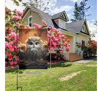 Drapeaux de jardin double face en forme de chouette mignonne pour l'extérieur 30,5 x 45,7 cm, drapeau décoratif vertical pour toutes les saisons