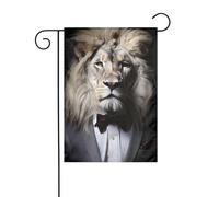 Drapeaux de jardin double face - Lion blanc et noir - Pour extérieur - 30,5 x 45,7 cm - Drapeau décoratif vertical pour toutes les saisons