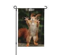 Drapeaux de jardin double face motif écureuil rigolo, 71 x 102 cm, drapeaux de Noël pour l'extérieur, pour toutes les saisons et les fêtes