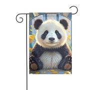 Drapeaux de jardin double face - Panda mignon - Petite bannière de jardin pour l'extérieur - 30,5 x 45,7 cm - Drapeau décoratif vertical pour toutes les saisons