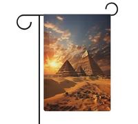 Drapeaux de jardin double face personnalisés, pyramides égyptiennes imprimées 30,5 x 45,7 cm, tissu en lin anti-plis, drapeaux de cour personnalisés pour ferme, terrasse, jardin, décoration extérieure