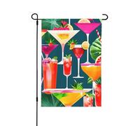 Drapeaux de jardin double face pour cocktail tropical, décoration saisonnière pour cour avant porche