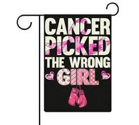 Drapeaux de jardin double face pour la sensibilisation au cancer du sein, gants de boxe roses, décoration extérieure, 32 x 47 cm