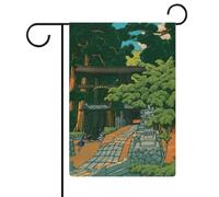 Drapeaux de jardin double face pour le sanctuaire Ukiyo E Dairaidou, idéal pour les décorations de jardin pour les mariages, anniversaires et autres événements, 12,6 pouces × 18,5 pouces
