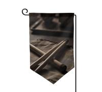 Drapeaux de jardin double face pour l'hiver - Paire de baguettes de batterie - Drapeau décoratif extérieur - Paire de baguettes de batterie - Drapeau vertical d'extérieur pour toutes les saisons