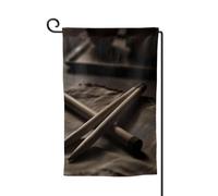 Drapeaux de jardin double face pour l'hiver - Paire de baguettes de batterie - Drapeau décoratif extérieur - Paire de baguettes de batterie - Drapeau vertical d'extérieur pour toutes les saisons