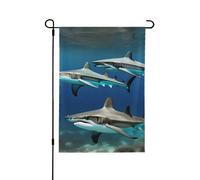 Drapeaux de jardin double face requins marteaux, décoration saisonnière pour cour avant porche
