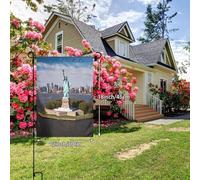 Drapeaux de jardin double face Statue de la Liberté à New York - Petite bannière de jardin pour l'extérieur - 30,5 x 45,7 cm - Drapeau décoratif vertical pour toutes les saisons