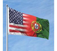 Drapeaux De Jardin Drapeau Américain Et Portugais Bannières Extérieure Durable Bannière Jardins Résistant Drapeaus Décoratif Pour Défilé Fête Festivals 90X152CM