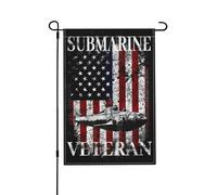 Drapeaux De Jardin Drapeau Américain Vintage Des Anciens Sous-Mariniers Drapeau Fierté Durable Bannière Jardins Résistant Drapeaus Décoratif Pour Balcon Défilé Festivals 30X45CM
