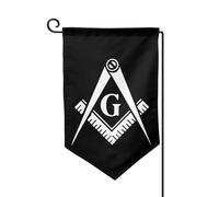 Drapeaux De Jardin Drapeau Avec Logo D'Équerre Et De Compas Franc-Maçon Résiste Aux Intempéries Garden Flag Toutes Les Saisons Treer Drapeau Pour Balcon Fête Célébrations 30X45Cm