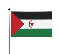 Drapeaux De Jardin Drapeau De La République Démocratique D'Arabie Saoudite Sahraouie Imperméable Bannière Uv Fade Résistant Drapeau Pour Bureaux Fête D'Intérieur 3X5 Ft