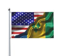 Drapeaux De Jardin Drapeau De L'Amérique Et De Saint-Vincent-Et-Les Grenadines Bannière Jardins Couleurs Vives Bannières Extérieure Durable Drapeaus Décoratif Pour Festivals Défilé Fête 90X152CM