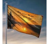Drapeaux de jardin drôles avec inscription « Here Comes The Sun And I Say It'S Alright » - Drapeaux pour votre chambre - Barre de grotte (60 x 90 cm)